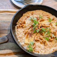 Creamed baked oats with pretzel crumb at Homeground Coffee & Kitchen in Windermere