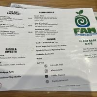 Menu 2  at FAM's Cuisine in Sarasota