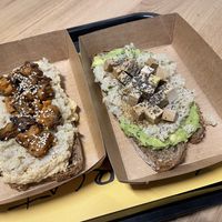 Toasts at Base V Juicery in Milan