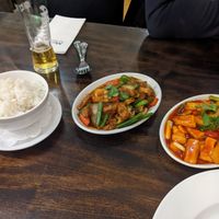 Mains and coconut rice at Mews Thai in Poulton-le-fylde