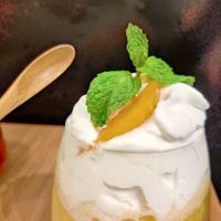 Dessert: Peach Cream Sherbet at Am I Addicted in Central Singapore