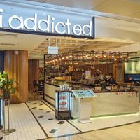 Cafe front at Am I Addicted in Central Singapore