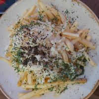 Truffle fries with cheese that doesn't melt at Am I Addicted in Central Singapore