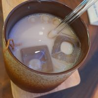 Ginseng milk tea. Extra charge of 50 cents for less ice 😪 at Am I Addicted in Central Singapore