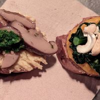 Two vegan cicchetti made to order. at Vino Vero in Venice