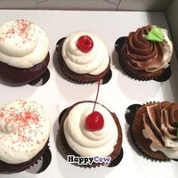 Red Velvet, Black Forrest, and Mint Chocolate Chip Gluten Free Vegan cupcakes. at Sensitive Sweets in Fountain Valley