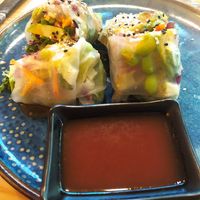 Rollitos vietnamitas de fresa y kiwi at TOFU Girona in Girona
