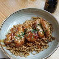 Heura chicken yakisoba at TOFU Girona in Girona