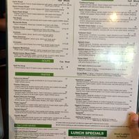 One side of the menu at Razzi's Pizzeria - Greenwood Ave in Seattle