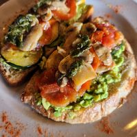 Avocado toasts at Casa de Ciclistas in Guatape
