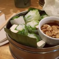 Rice rolls with Tofu and peanut suace at LaVietnamita in Barcelona