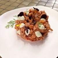 bagel with heura at Huma in Madrid