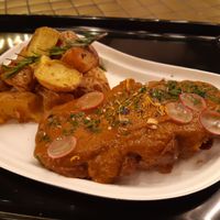 Grilled marinated seitan sirloin at Huma in Madrid