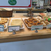 Gluten free and vegan raspberry thumbprint on the right at C Salt Gourmet Market in Cape Elizabeth