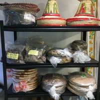 Fresh and dried injera at Abyssinia Ethiopian Market in Rosemount