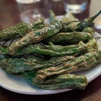 Blistered shishitos at The Roost in Longmont