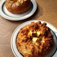 Sweet potato bagel at Vegan Mama in Seoul