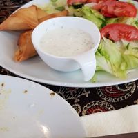 The mint sauce is also vegan (soja yogurth). at Kardamom in Vienna