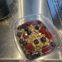 Blue matcha smoothie bowl (to go)  at White Pine - Seven Dials in London