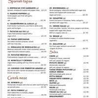 Vegan Tapas Dinner Menu  at The Old Yard Tapas Bar in Darlington