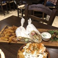 Halloumi and chorizo gyros  at The Old Yard Tapas Bar in Darlington