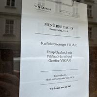menu  at Naturlich Wrenkh in Vienna