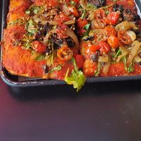 Veggie on thick crust 7/19/24 is SO good! New goto. at Emma Hearth & Market in Bridgman