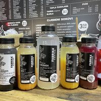 Cold pressed juices at Fabrika Coffee in Sarajevo