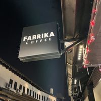 Sign at Fabrika Coffee in Sarajevo