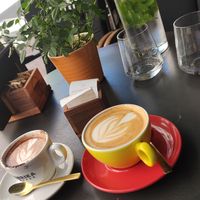 With oat milk at Fabrika Coffee in Sarajevo