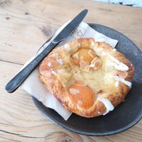 Delicious apricot and almond Danish at Icon Coffee in Hampton