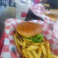 Double burger (Where Art Thou Romeo burger) at Romeo's Vegan Burgers in Charlotte