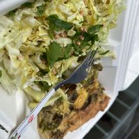 Tarte poivrons StFelicien et sa salade choux aux graines de sarrasin😋  at Chez Coline in Lorient