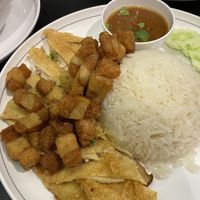 Crispy pork rice  at Talalaks  in Bangkok