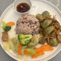Rice and two sides  at Talalaks  in Bangkok