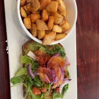Avocado toast with no egg and breakfast potatoes   at Brick & Spoon in Pigeon Forge