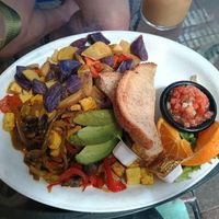 The potatoes were amazing but the tofu was not seasoned and had tons of oil... at Secret Garden Cafe in Sedona