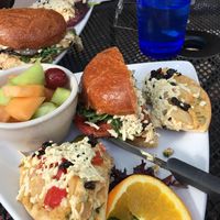 Secret Garden 2 slices of hummus pizza and 1/2 portobello Sandwich  at Secret Garden Cafe in Sedona