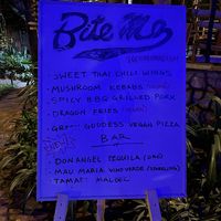 Extra menue up front at the entrance at One Corner Garden in Accra