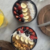 Yogurt and chia bowls  at Espíritu Sano in Mexico City