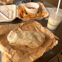 With chips and salsa   at Red Hot Mama's in Princeville