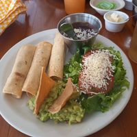 Potato tacos, on menu cheese wasn't mentioned and we forgot asking before. So make sure to do that. Besides that delicious. They asked whether we wanted beans or rice with it, we c at El Cafecito in Puerto Escondido