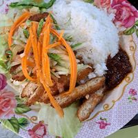 Thai-style chicken with rice at He Hua Vegetarian 荷花素食 in Central Singapore