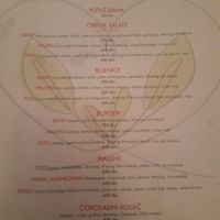 The menu #Veganuary at VegANGELov  in Belgrade