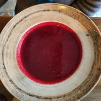 beetroot soup was tasty at VegANGELov  in Belgrade