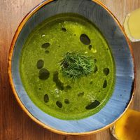 Soup of the day, fennel garlic at VegANGELov  in Belgrade