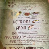 Menu  at VegANGELov  in Belgrade