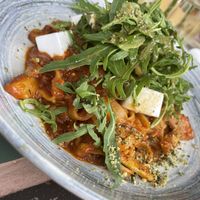 Spaghetti napoli  at VegANGELov  in Belgrade