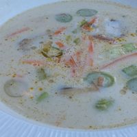 Delicious tom kha soup at VegANGELov  in Belgrade