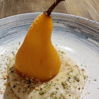 The poached pear with white chocolate is a MUST at VegANGELov  in Belgrade